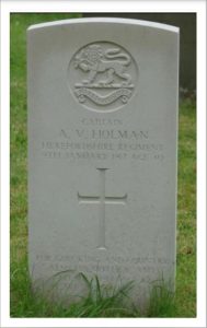 CWGC Grave of Captain Arthur Vincent Holman